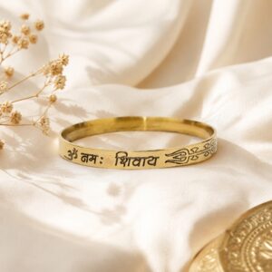 Om Namah Shivay Engraved Brass Kada
