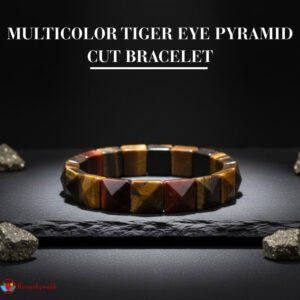 Multicolor Tiger Eye Pyramid Cut Bracelet