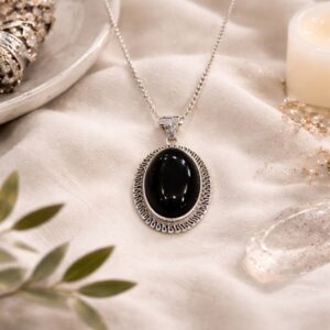 Black Agate Frame Pendant