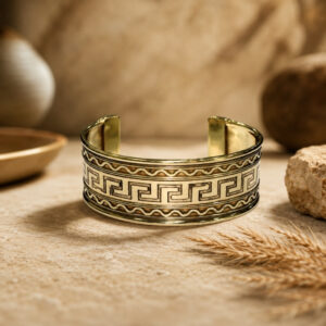 Vintage Greek Brass Cuff Kada