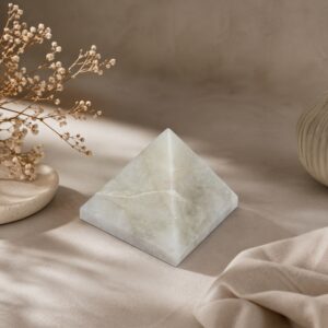 Natural White Agate Healing Crystal Pyramid