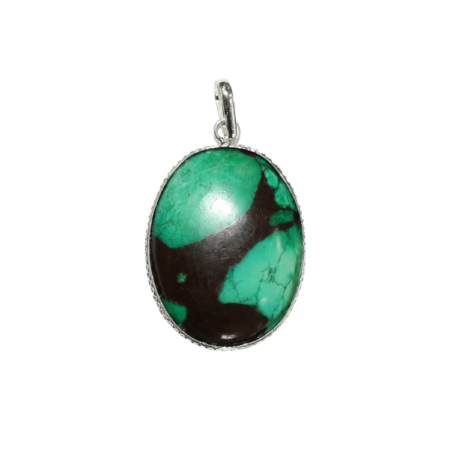 Natural Chrysocolla Oval Shaped Pendant