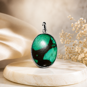 Natural Chrysocolla Oval Shaped Pendant