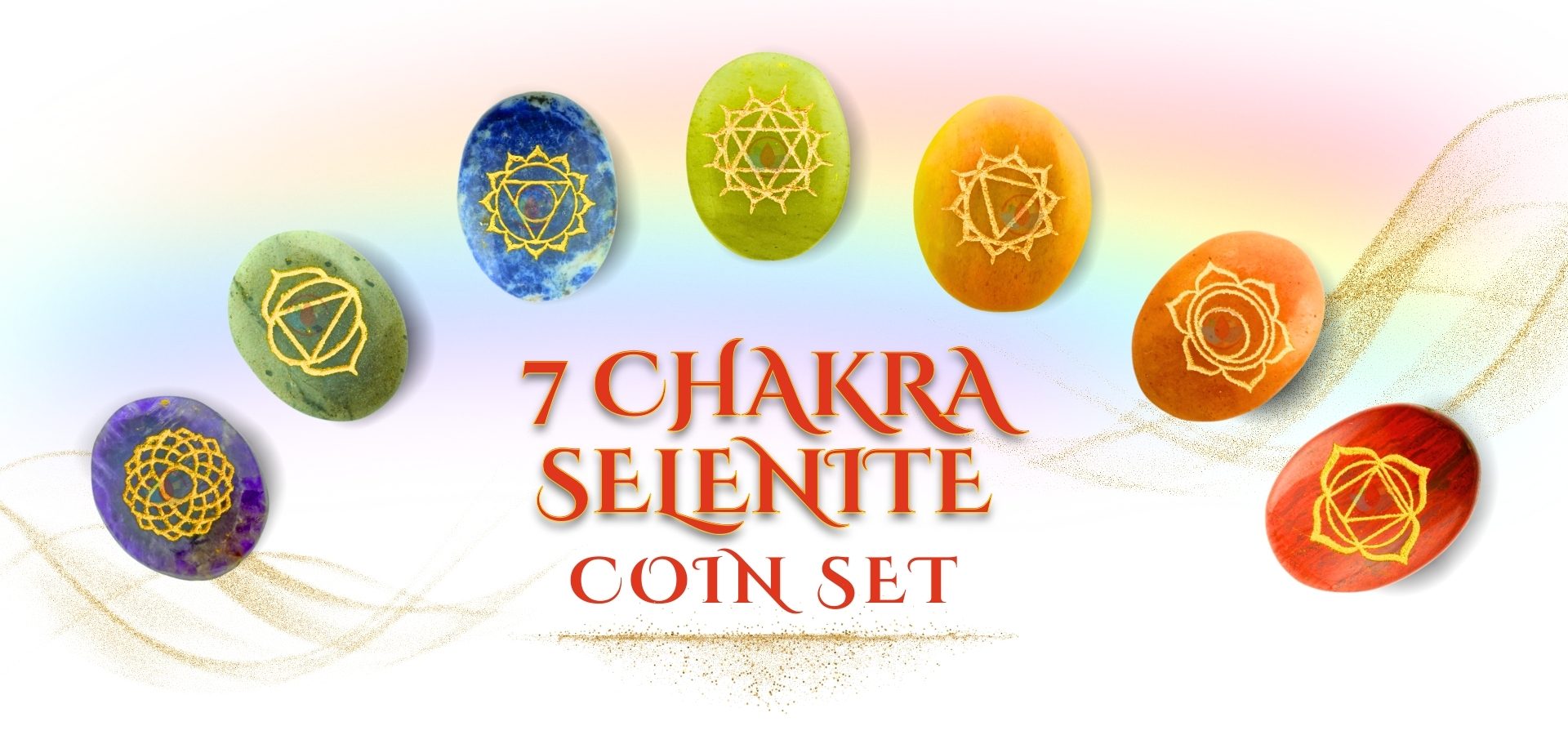 7 Chakra Stone Coin Set