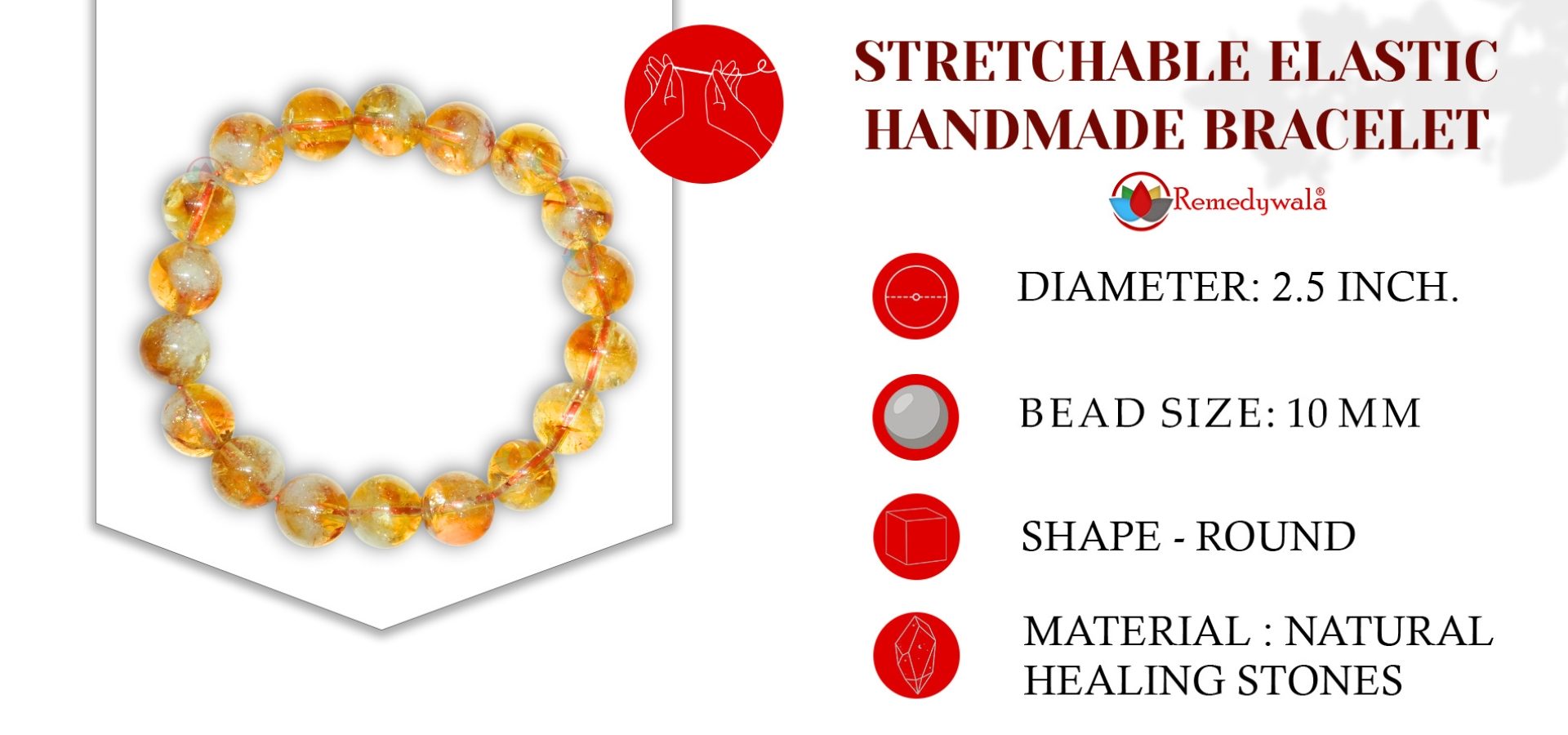 Natural Citrine 10mm Bracelet