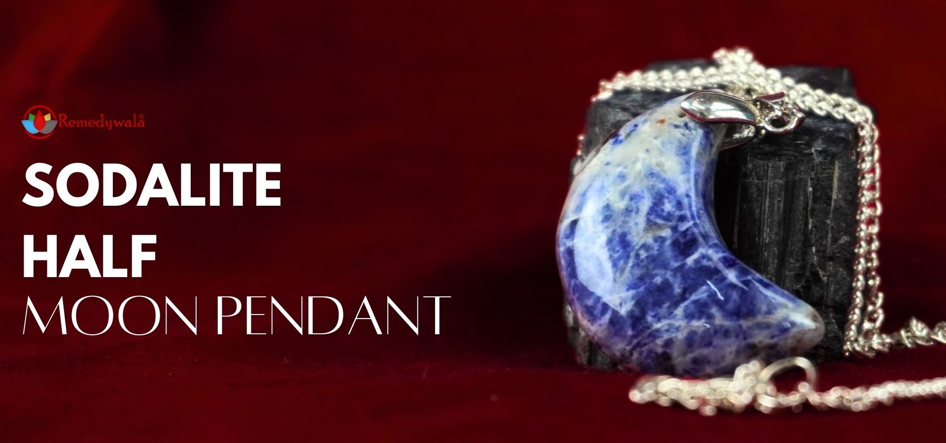 Sodalite Half Moon Pendant