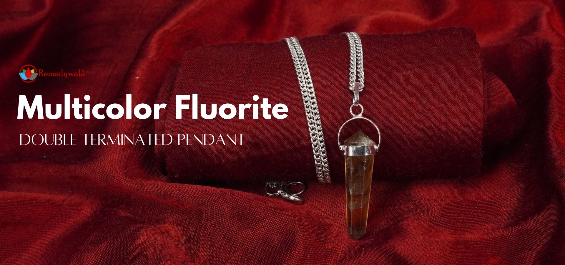 Multicolor Fluorite Double Terminated Pendant