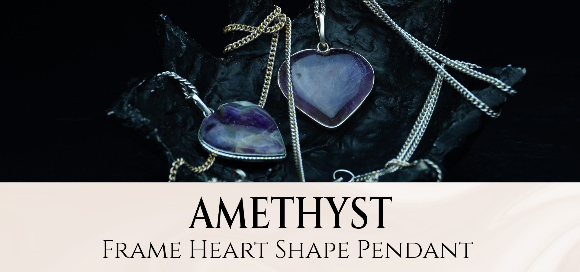 Amethyst Frame Heart Shape Pendant