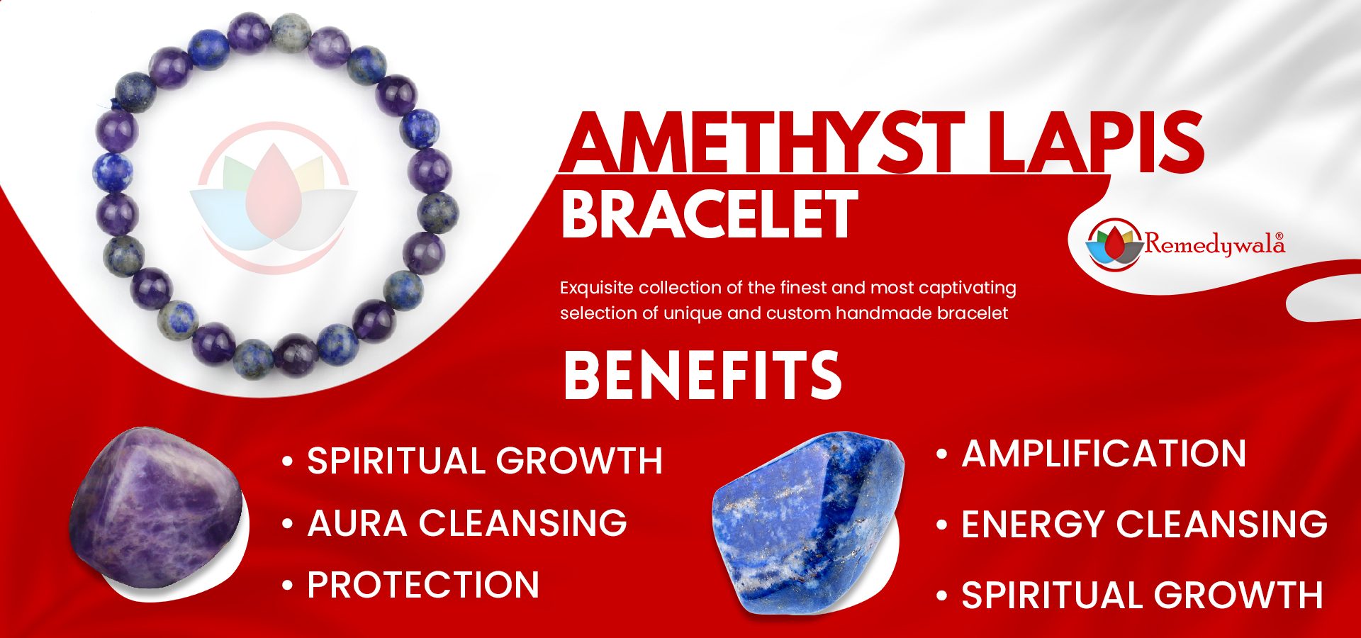 Amethyst Lapis Combination Bracelet 8mm