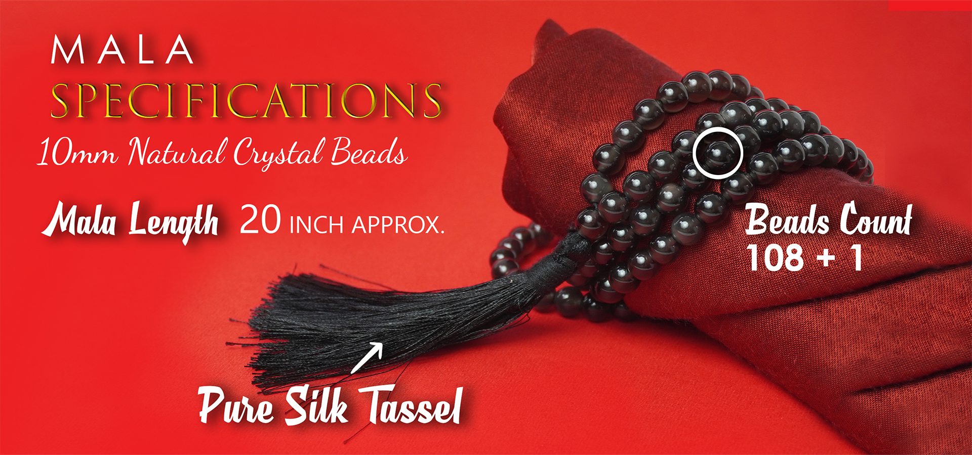 Black Obsidian 10mm Mala