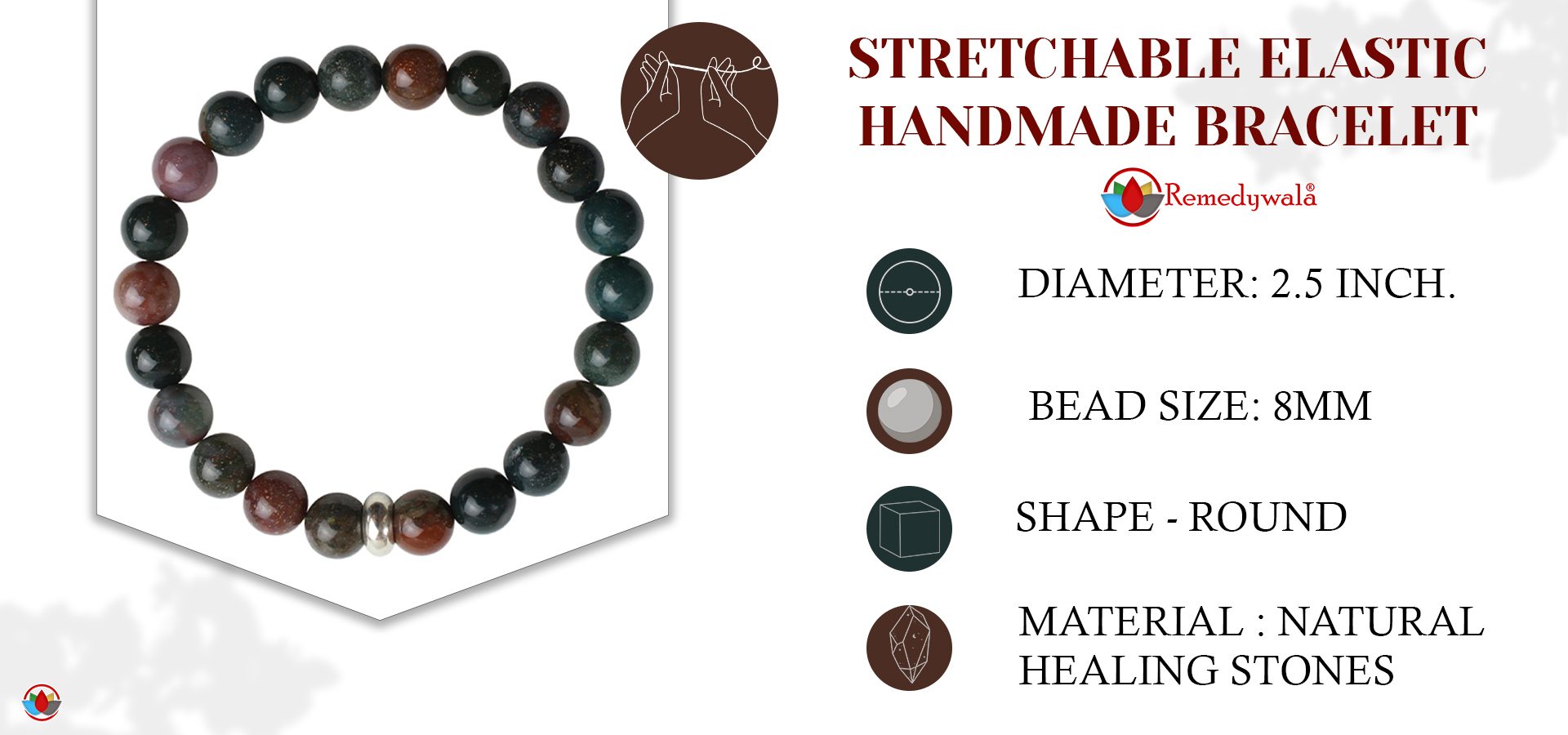 Bloodstone Bracelet with Ring
