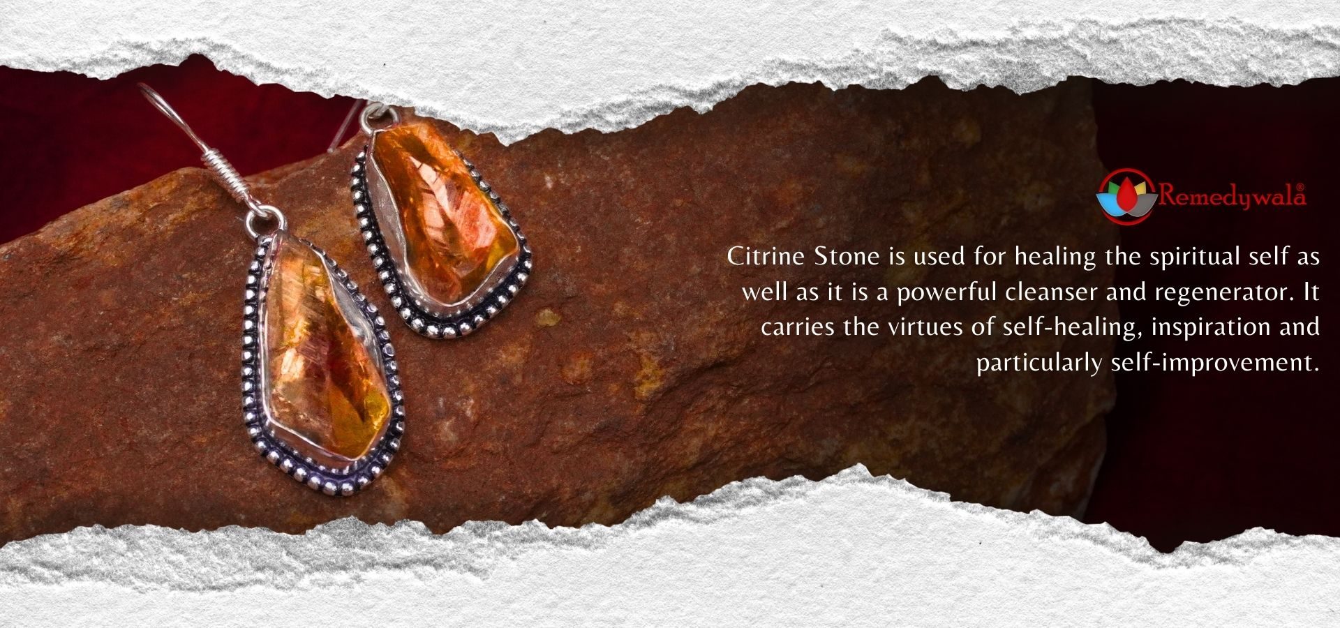 Citrine Raw Stone Earrings