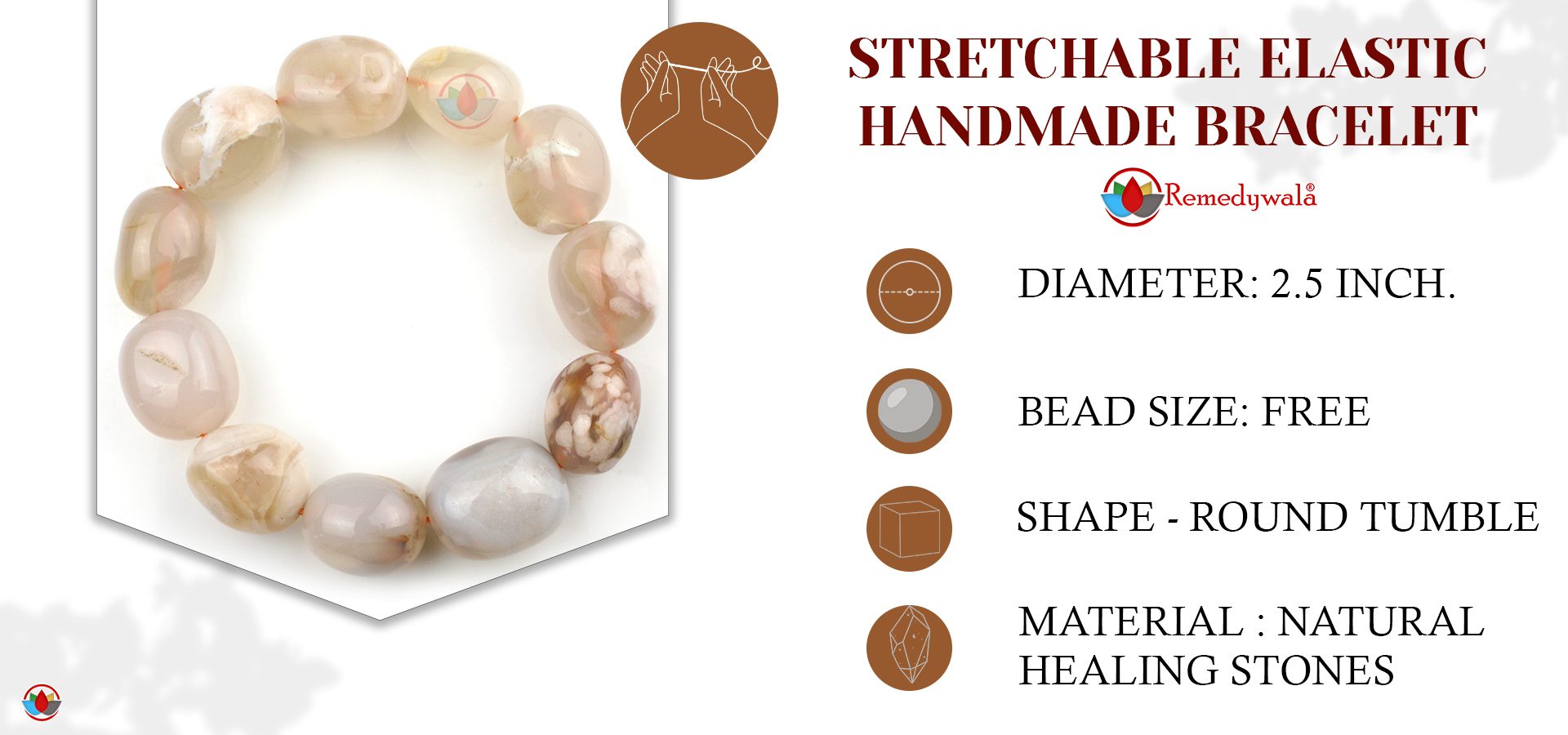 Flower Carnelian Tumble Bracelet