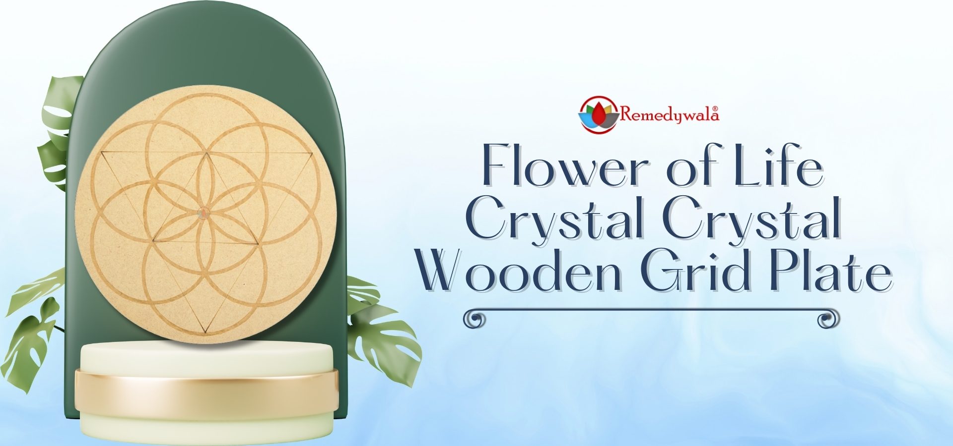 Flower of Life Crystal Grid Plate (10 Inch Approx) (1)