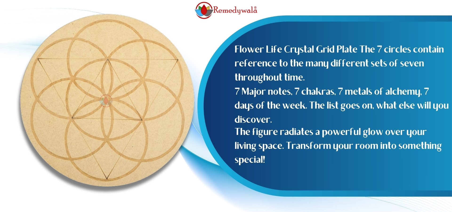 Flower of Life Crystal Grid Plate (10 Inch Approx) (3)