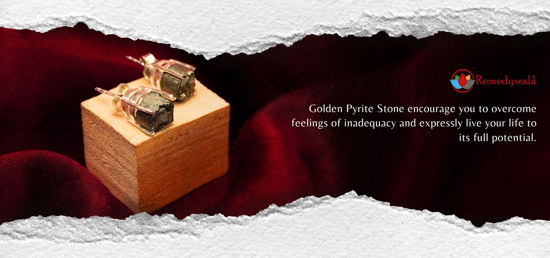 Golden Pyrite Rough Stone Stud Earrings 