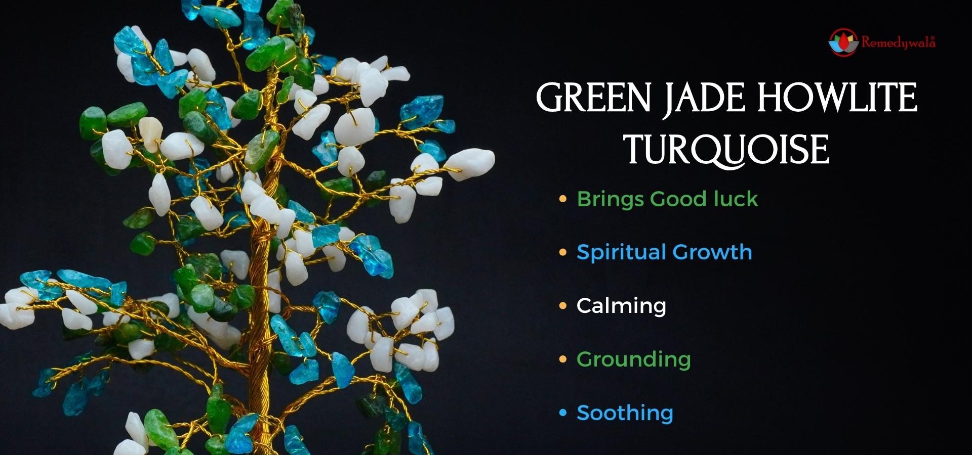 Green Jade, Howlite And Turquoise Combination Tree 200 Beads