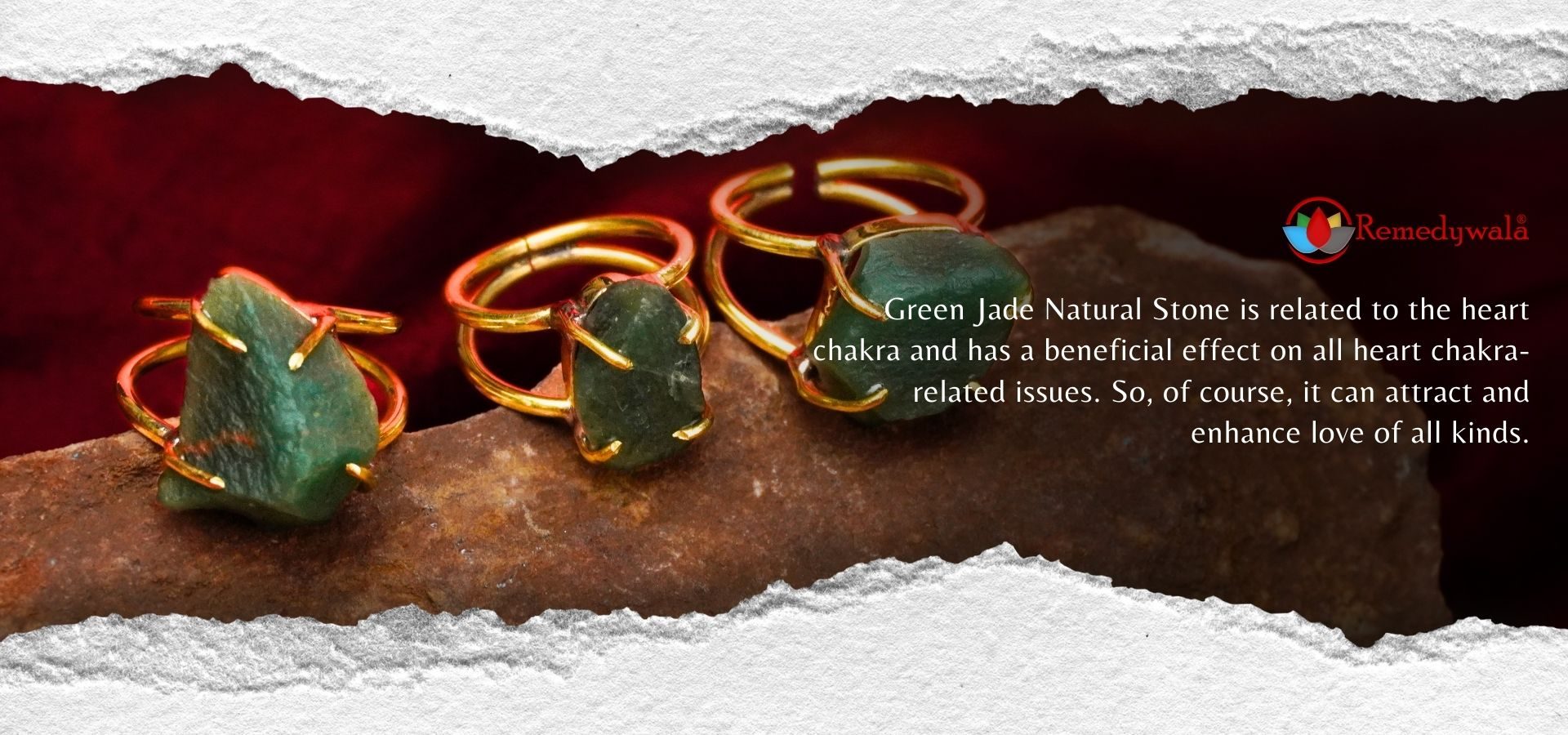 Green Jade Raw Stone Ring