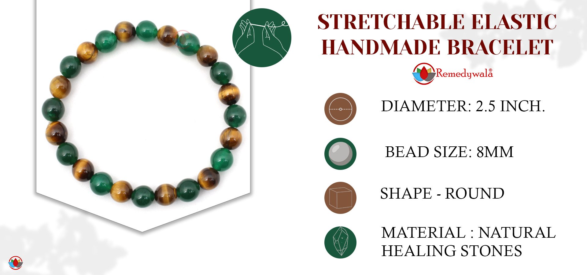 Green Jade Tiger Eye Combination Bracelet 8mm