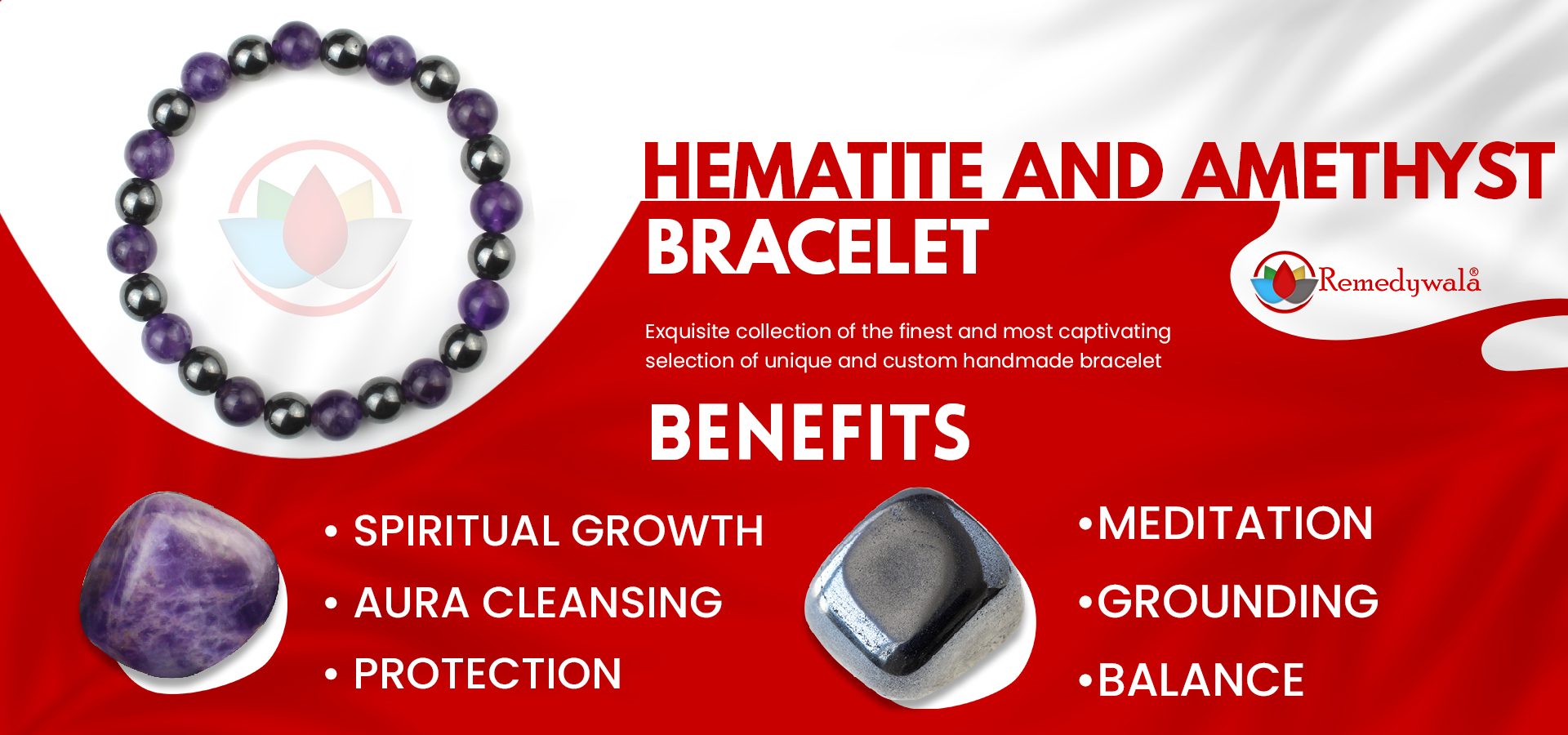 Hematite and Amethyst Combination Bracelet