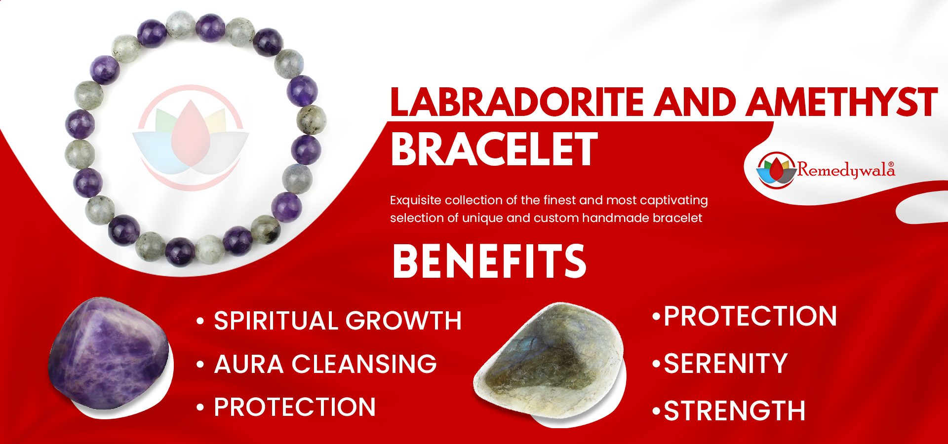 Labradorite and Amethyst Combination Bracelet