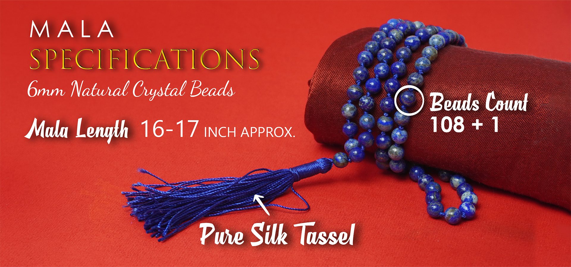 Lapis Lazuli mala | Lapis necklace or bracelet | Stress reliever