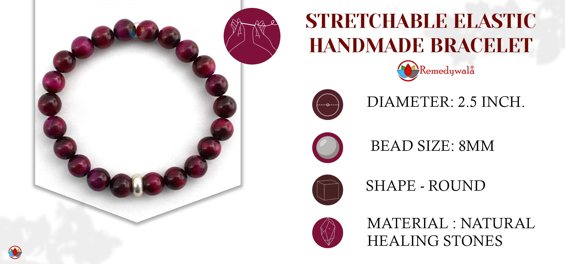 Magenta Tiger Eye Bracelet Remedywala