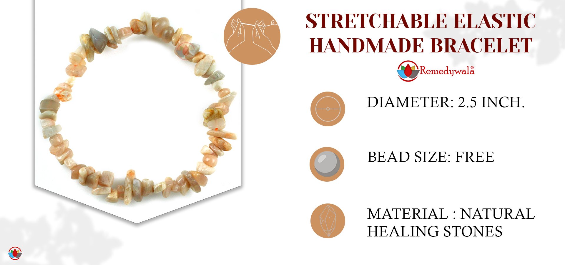 Multicolor Moonstone Chips Stone Bracelet