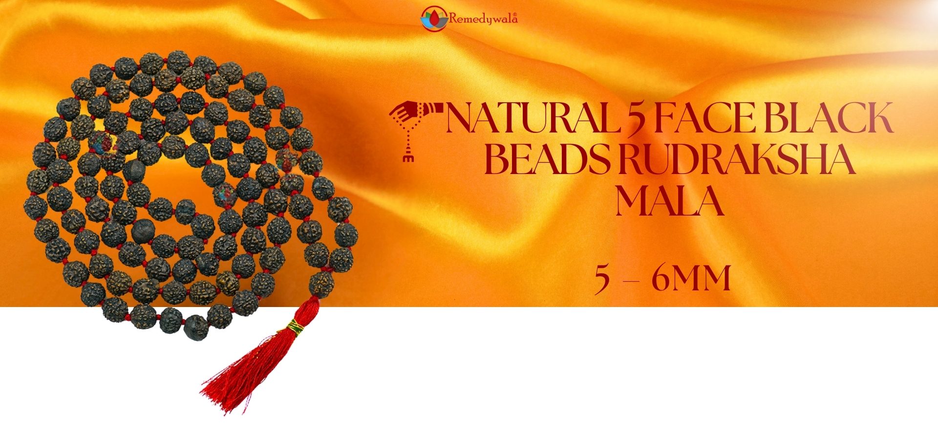 Natural 5 Face Black Beads Rudraksha Mala (2)