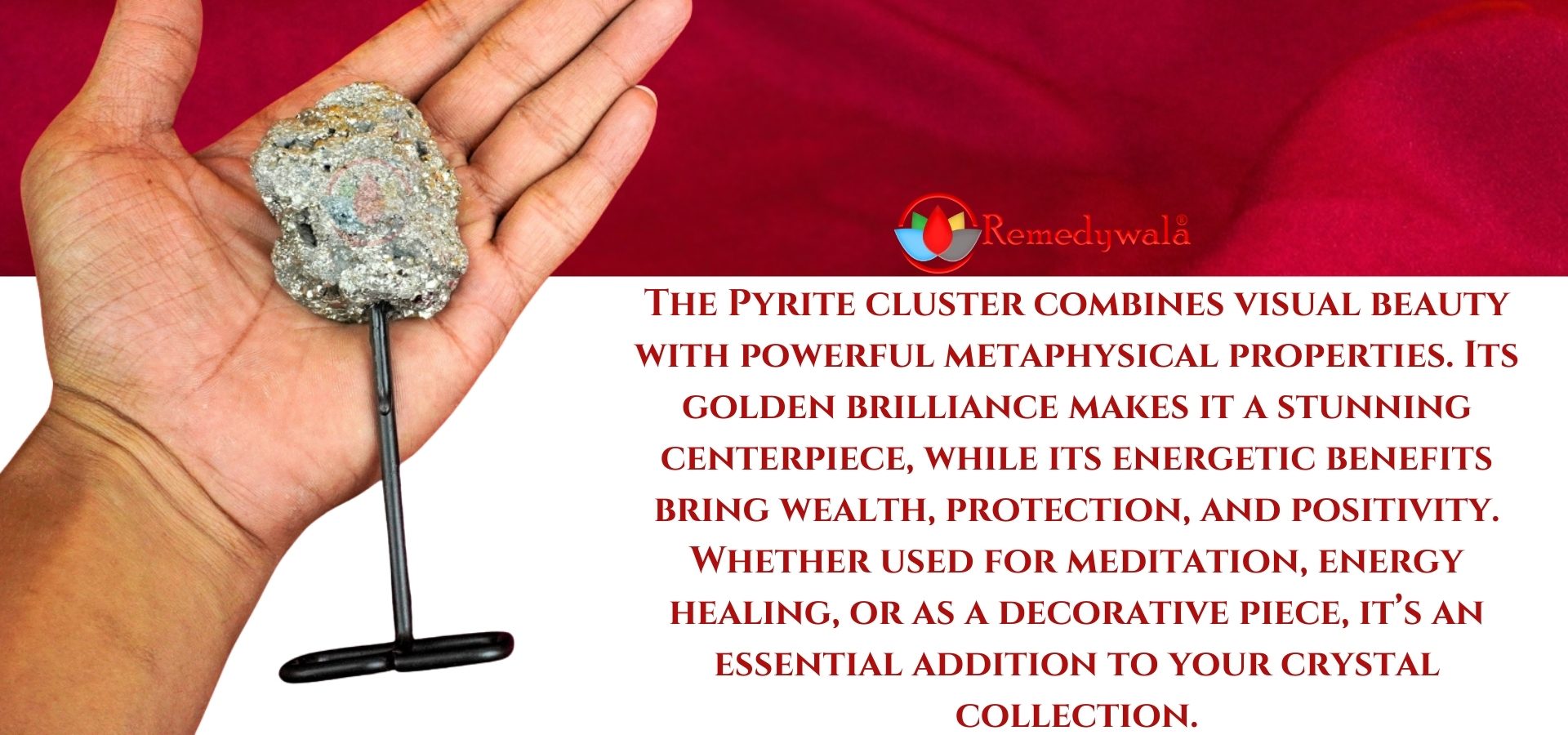 Natural Golden Pyrite Crystal Cluster (2)