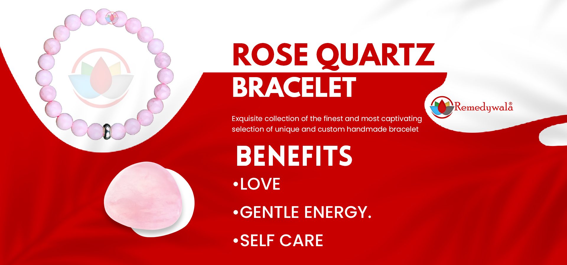 Rose Quartz Bracelet 8mm - Remedywala