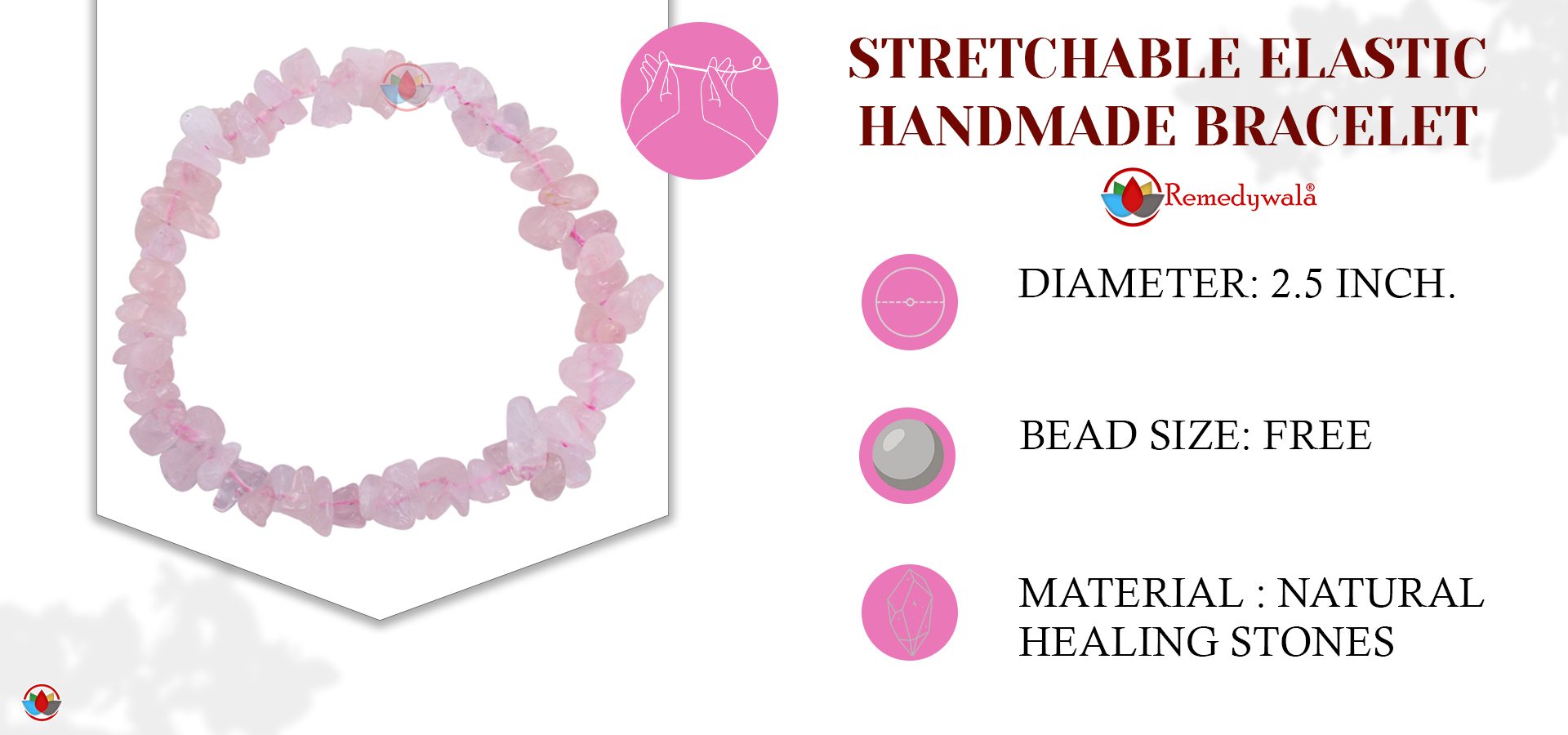 Rose Quartz Chips Bracelet