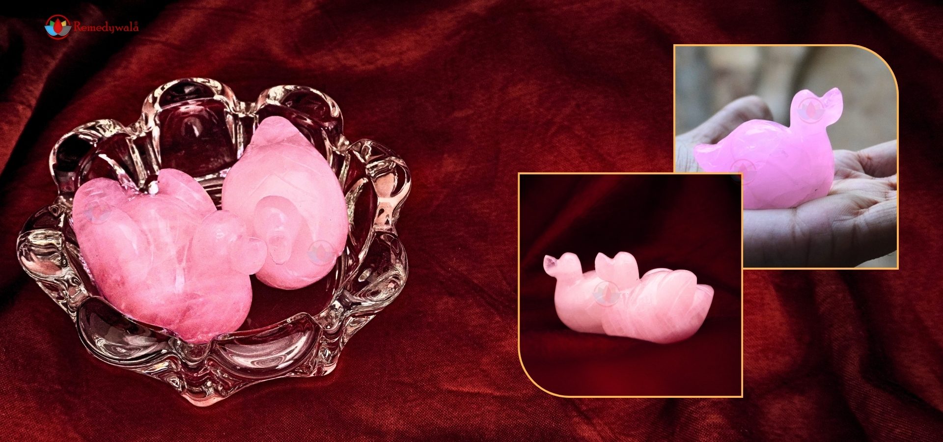 Rose Quartz Duck Set (4)