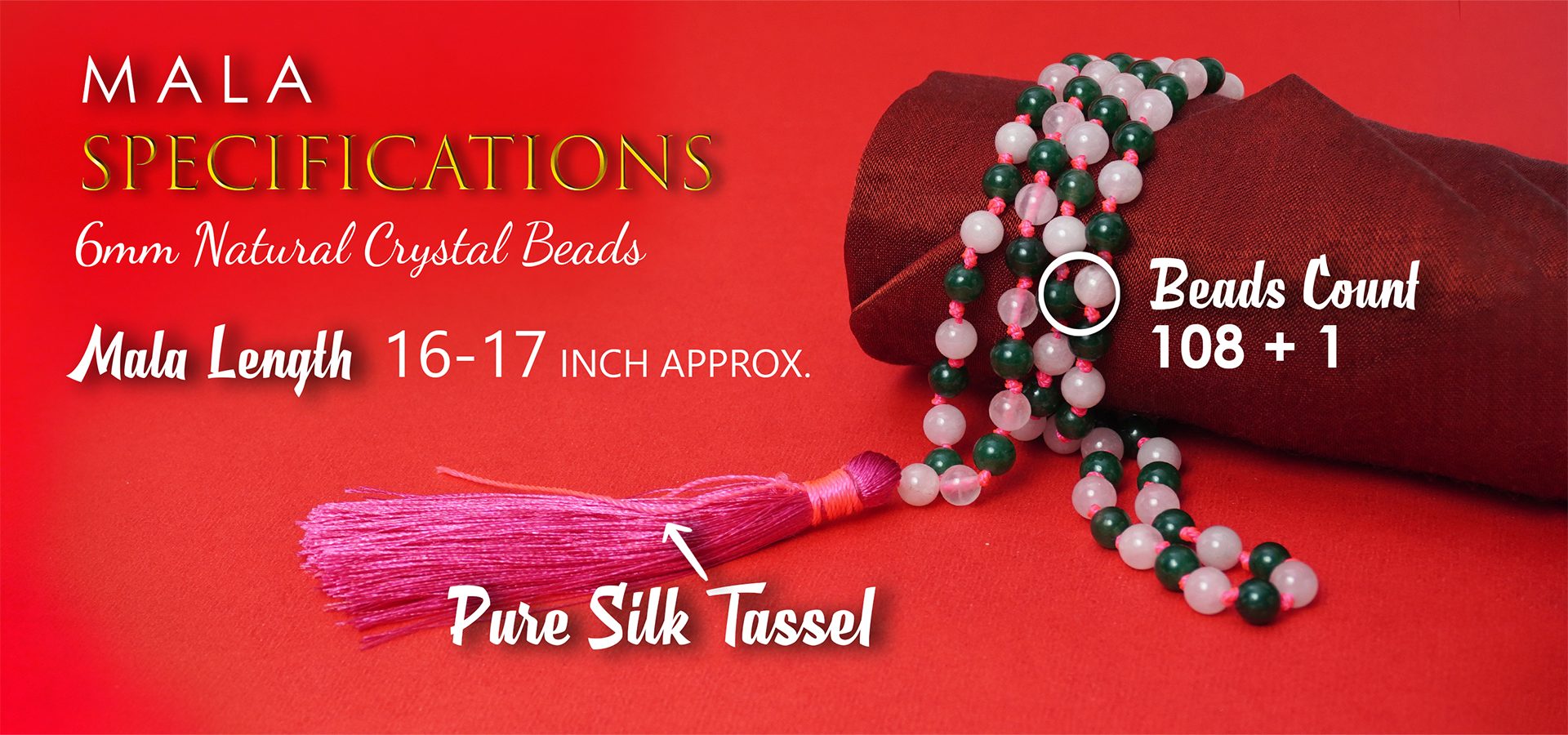 Rose Quartz Green Jade 6mm Mala