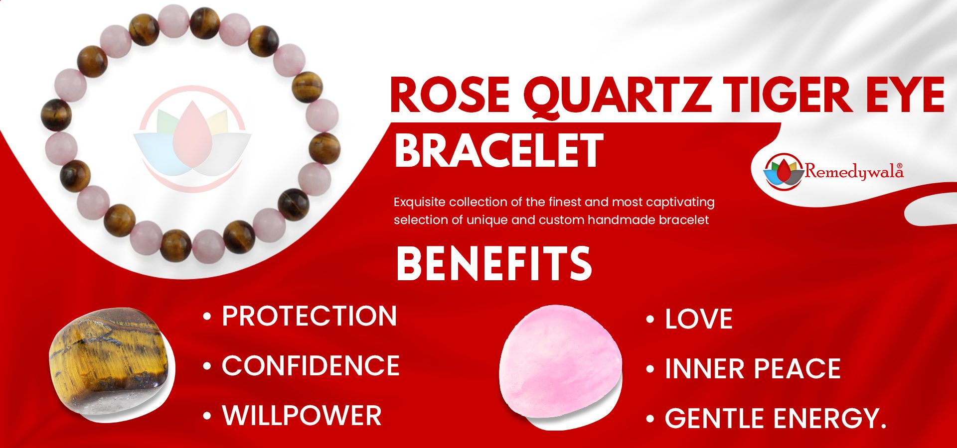 Rose Quartz Tiger Eye Combination Bracelet 8mm