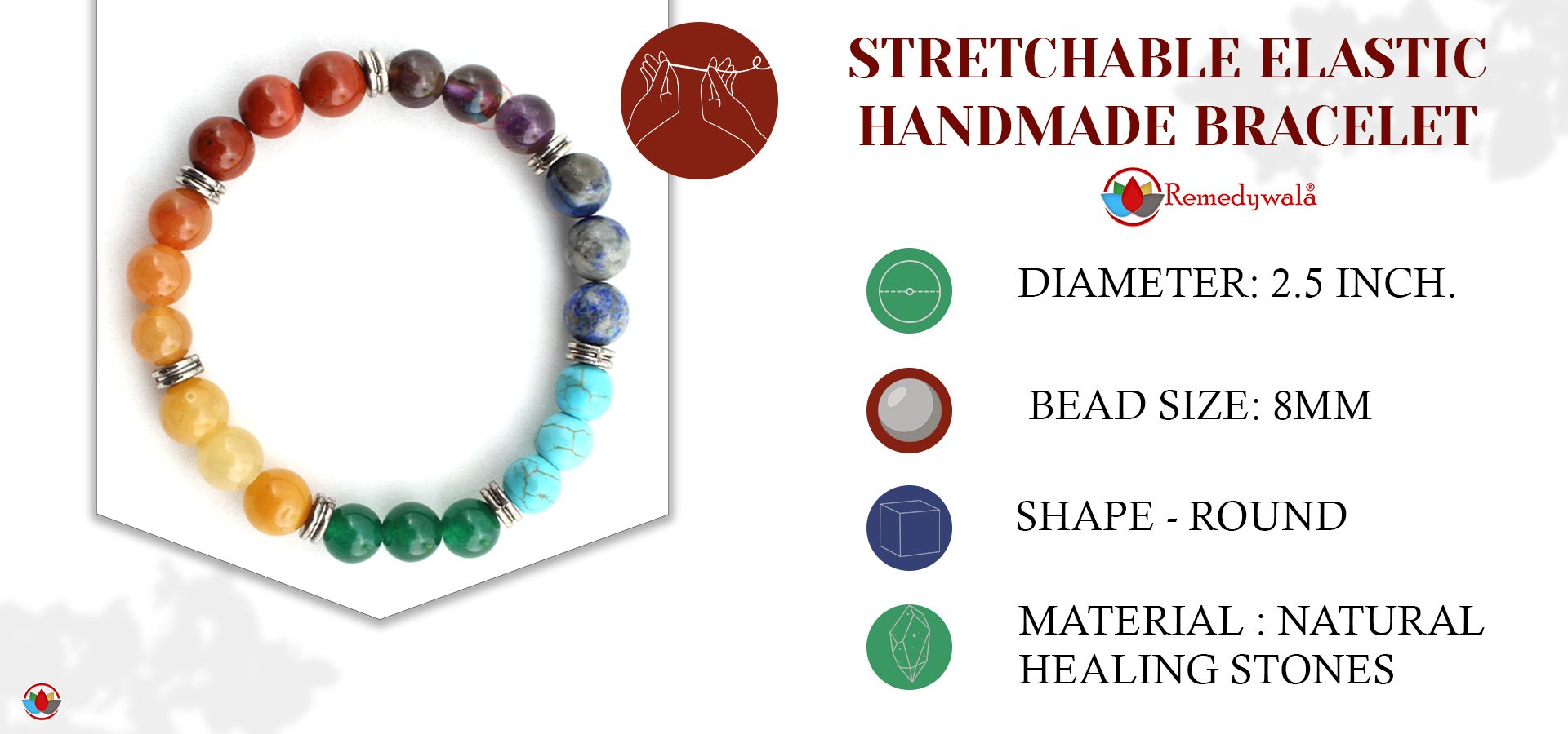 Seven Chakra Combination Bracelet 8mm