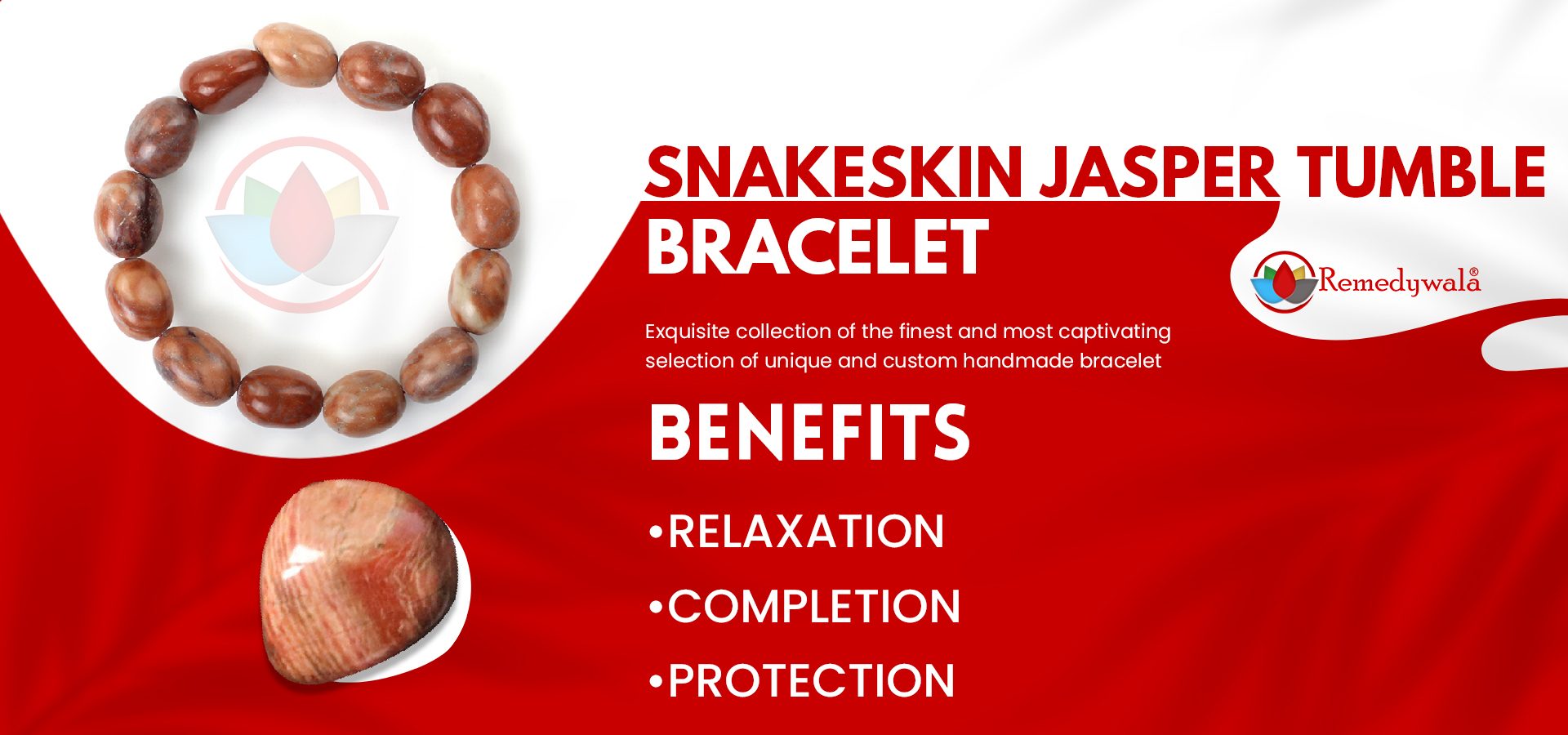 Snakeskin Jasper Tumble Bracelet