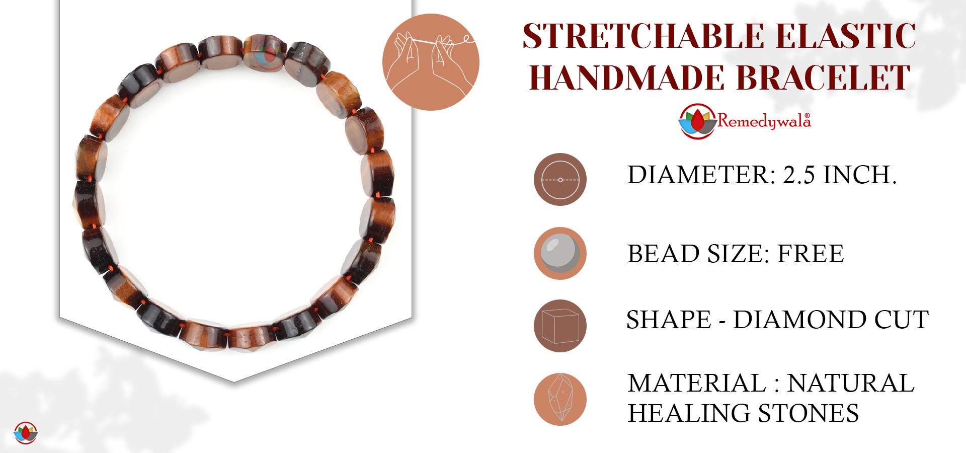 Tiger Eye Bracelet (Diamond Cut Tumble)