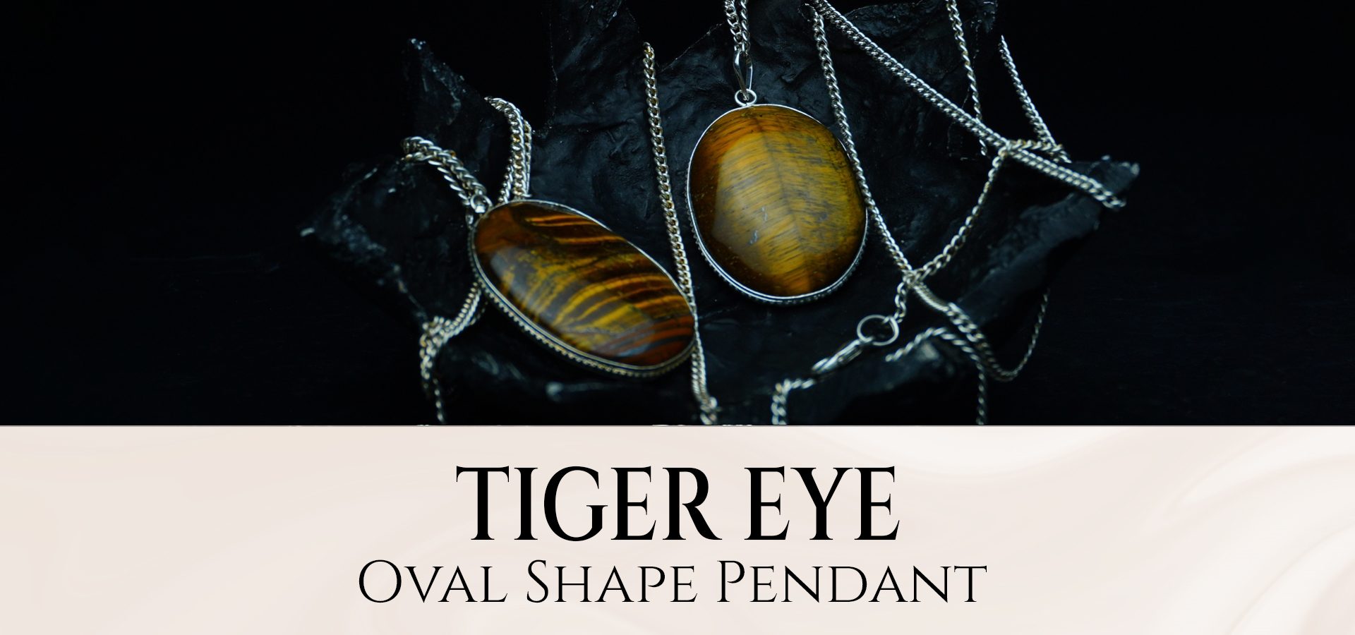 Tiger Eye Oval Shape Pendant