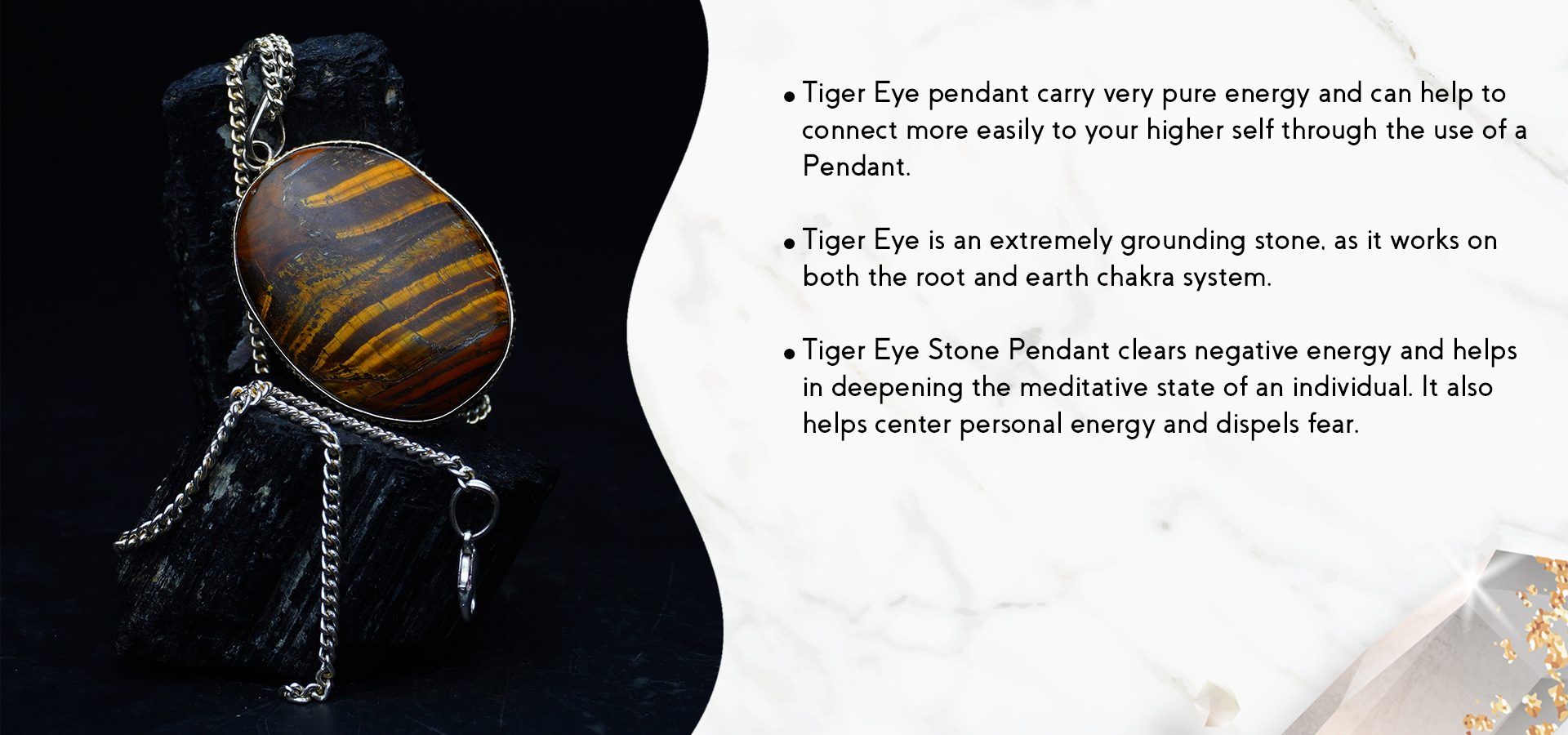 Tiger Eye Oval Shape Pendant