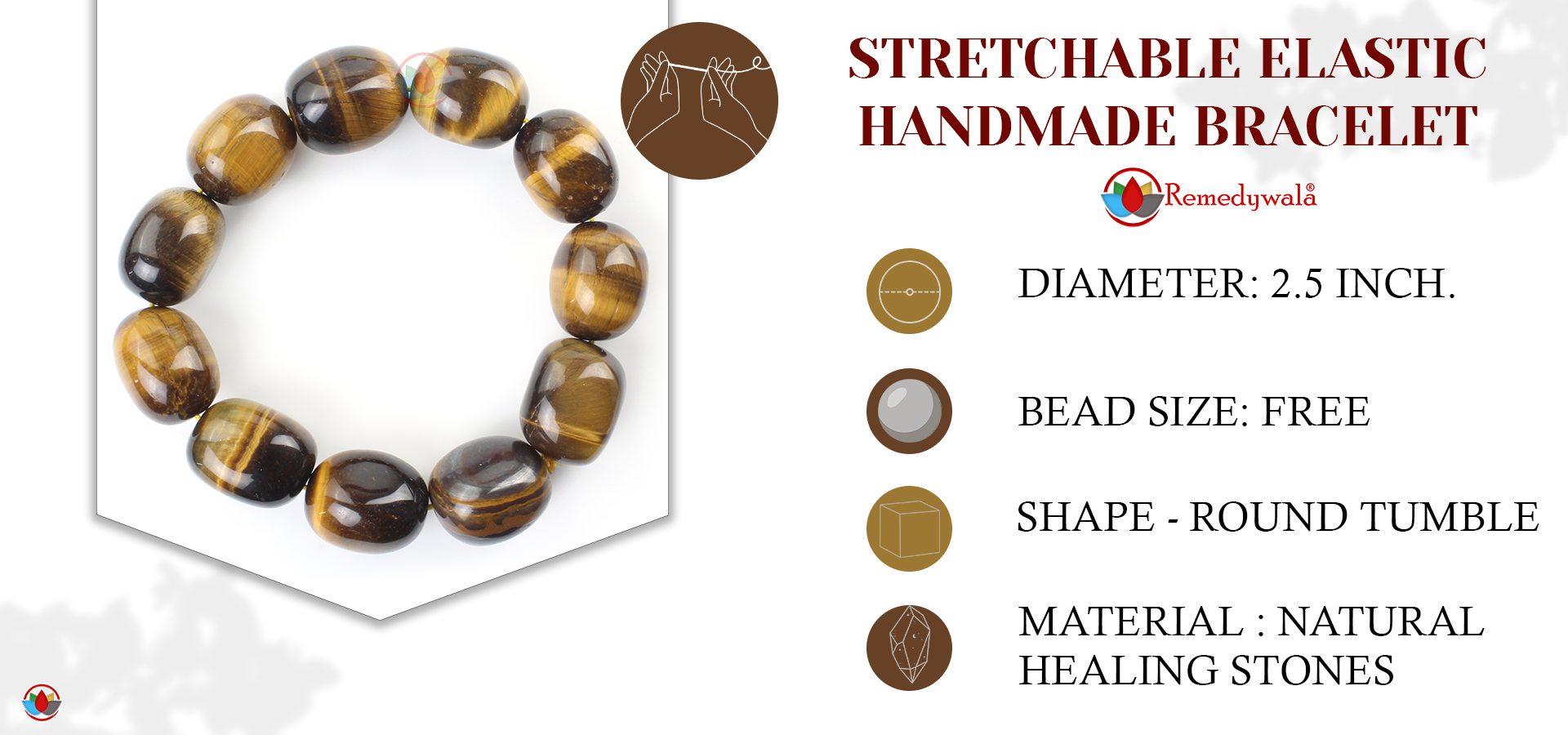 Tiger Eye Round Tumble Bracelet