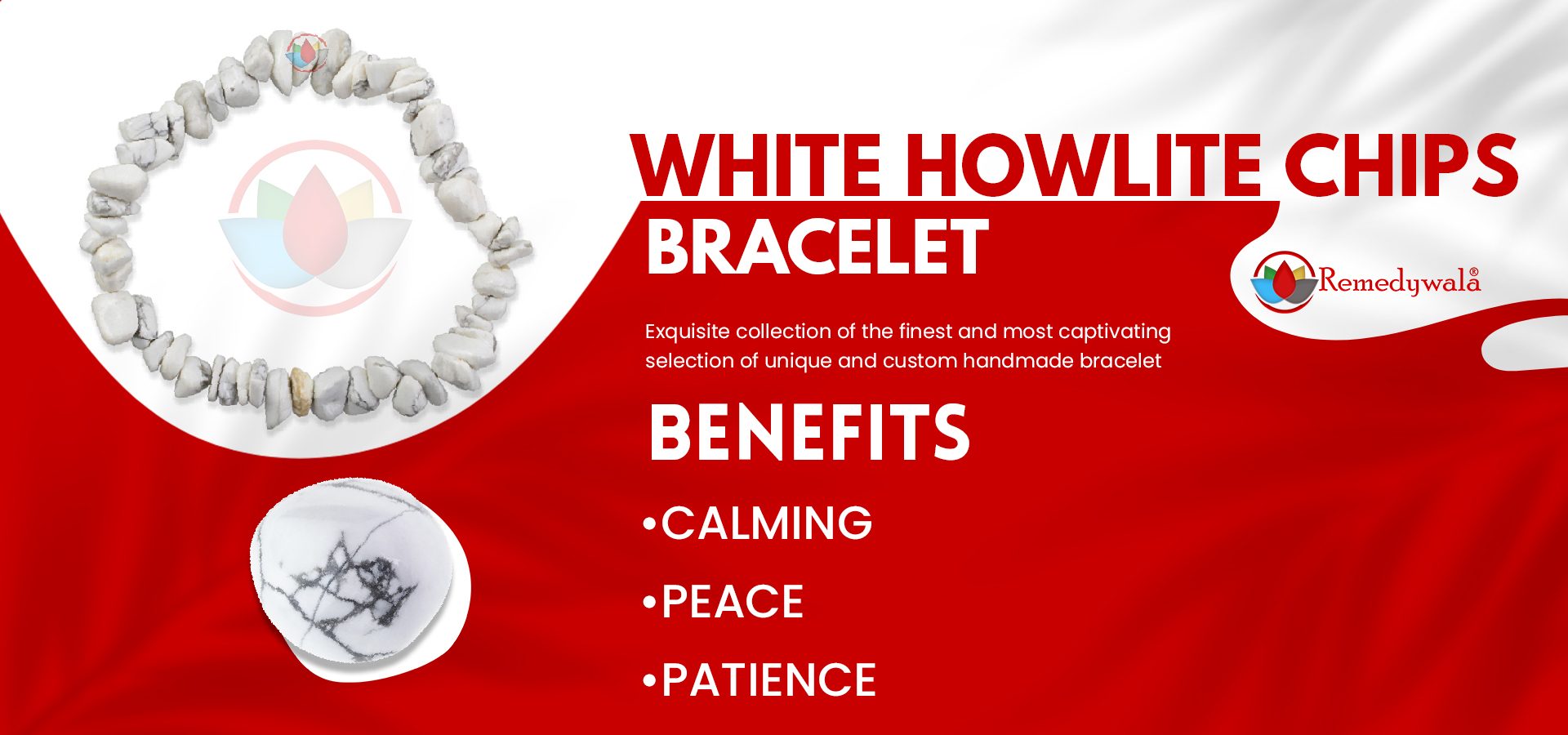 White Howlite Chips Bracelet